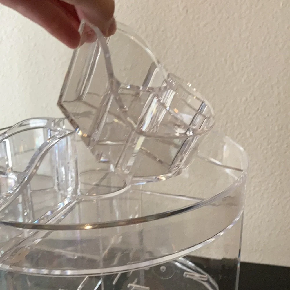 Clear Rotating Beauty Makeup Organizer Storage Space Saver Jewelry Skincare